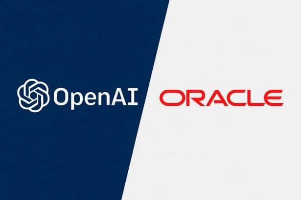 OpenAI-Oracle cloud compute agreement, logos with data center servers