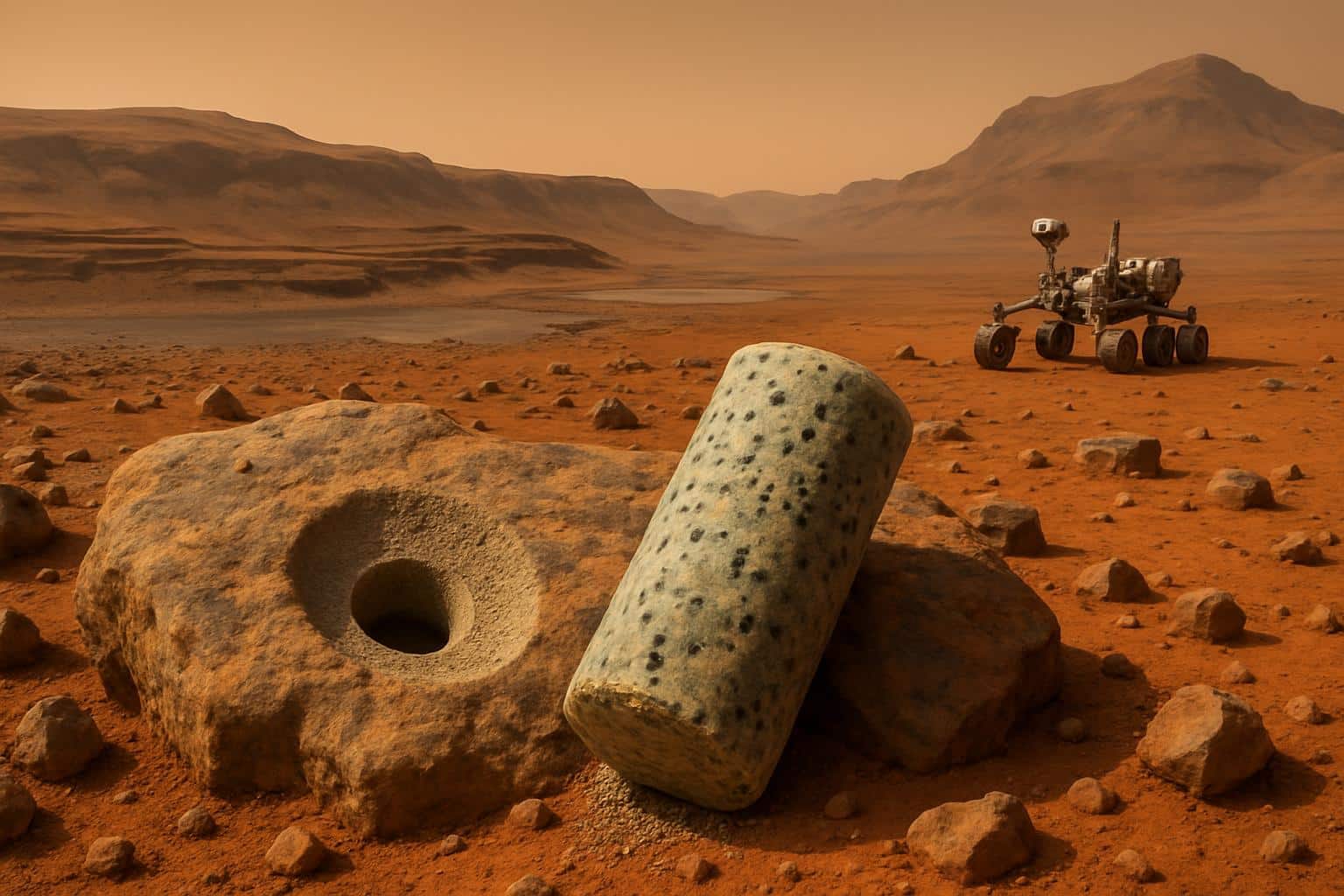 Mars rock with fossil-like patterns supports evidence of ancient Martian microbial life