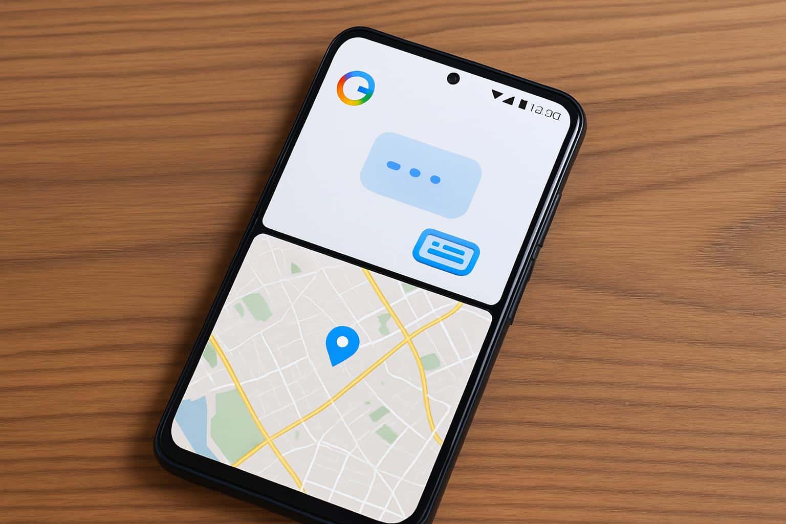 Gemini split-screen interface shown across multiple Android phones