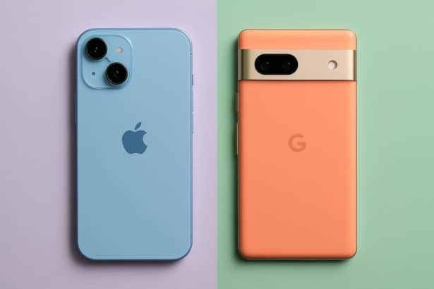 iPhone 17 vs Pixel 10 color options compared in side-by-side lineup