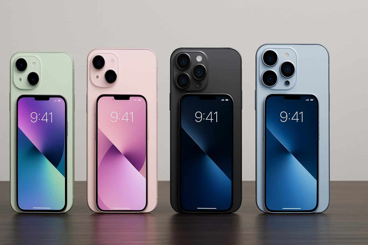 iPhone 16, 16 Plus, 16 Pro, 16 Pro Max lineup in multiple colors with design and camera upgrades