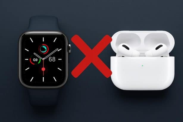 Apple Watch beside AirPods Pro 3 HR, comparing heart rate tracking and smartwatch features