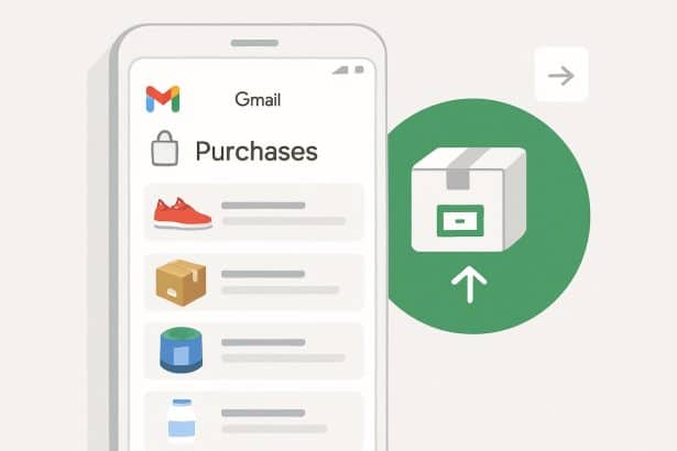 Gmail Purchases tab tracks online orders with delivery updates