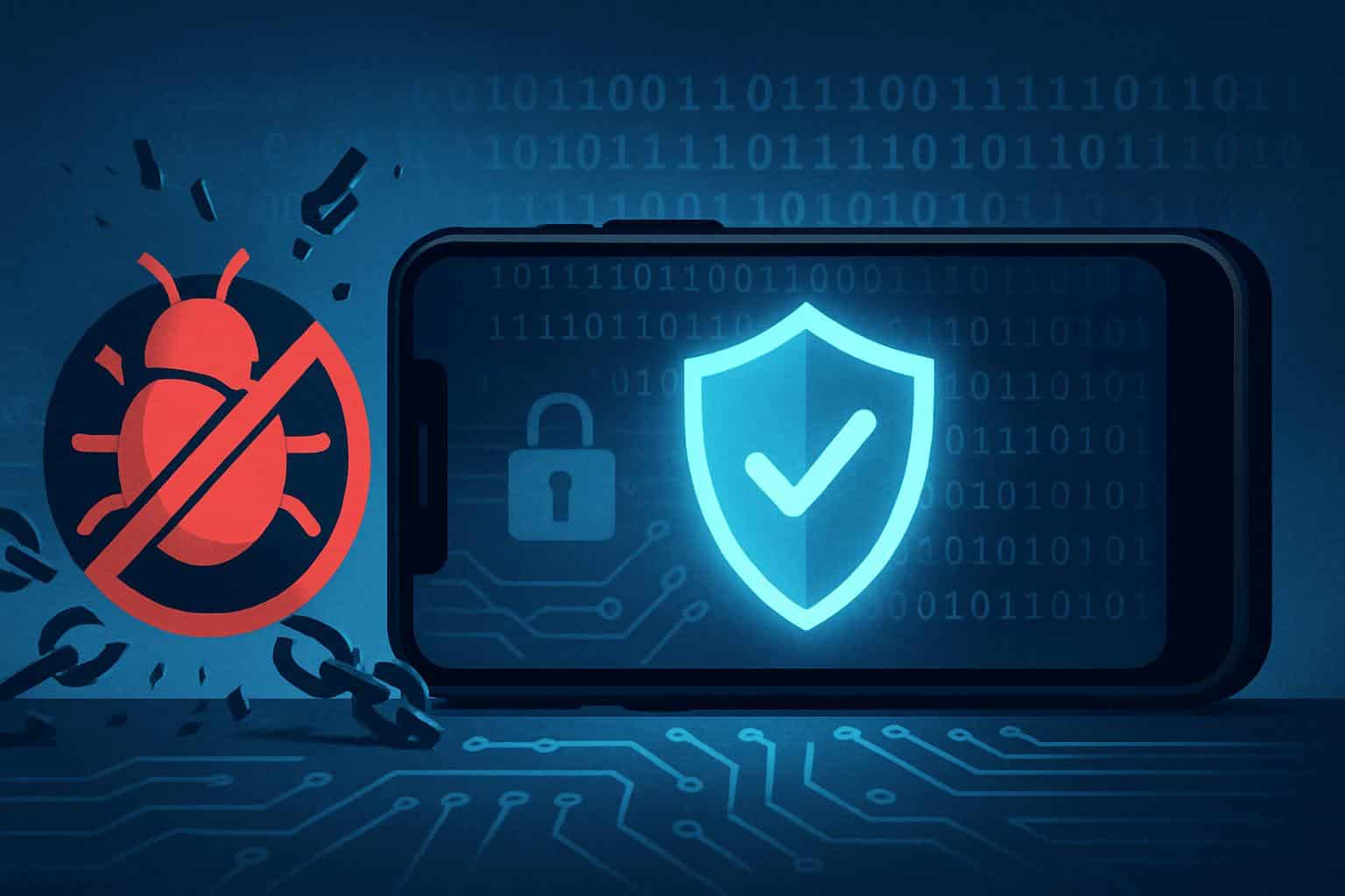 Apple iPhone MIE security feature cripples spyware with shield and lock icons