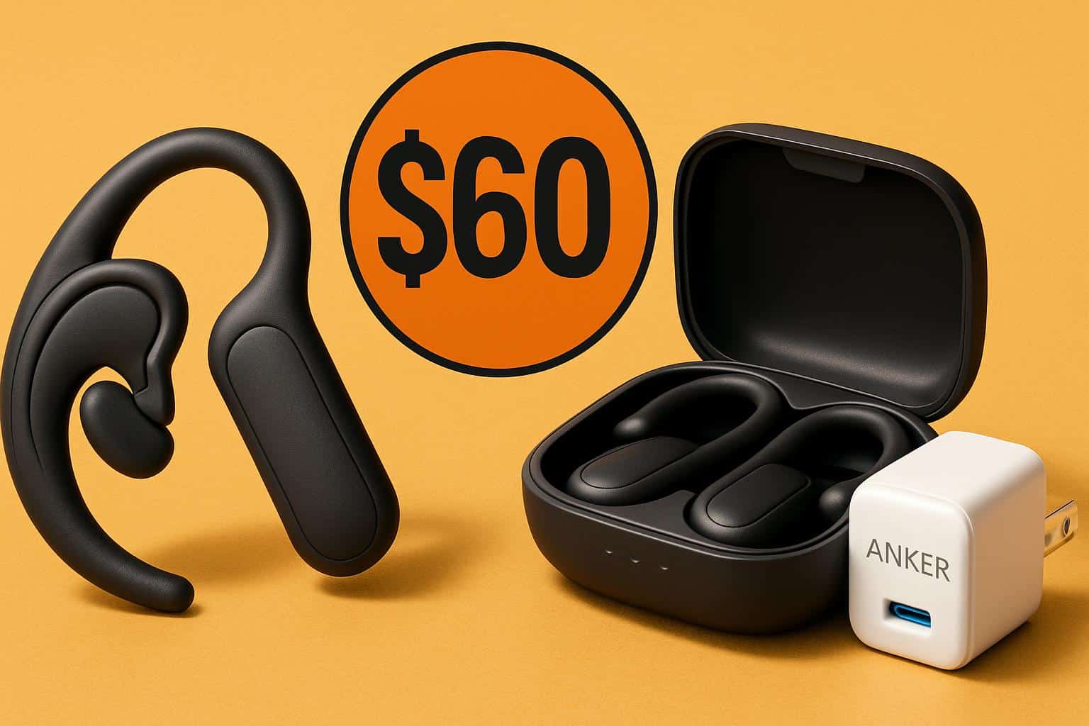 Open-ear earbuds  deal plus free Anker charger