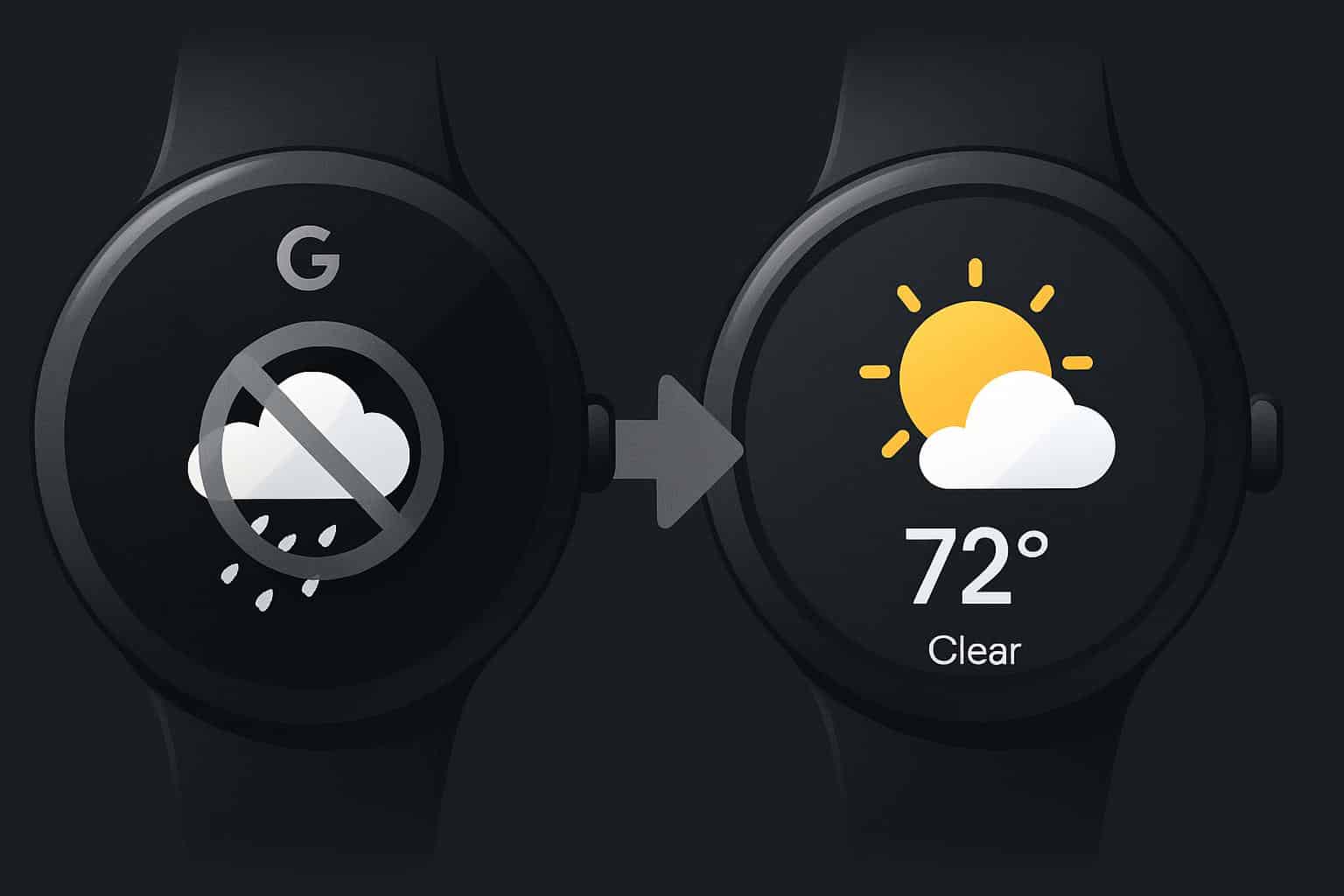 Google sunsets Wear OS Weather app, smartwatch with weather icon