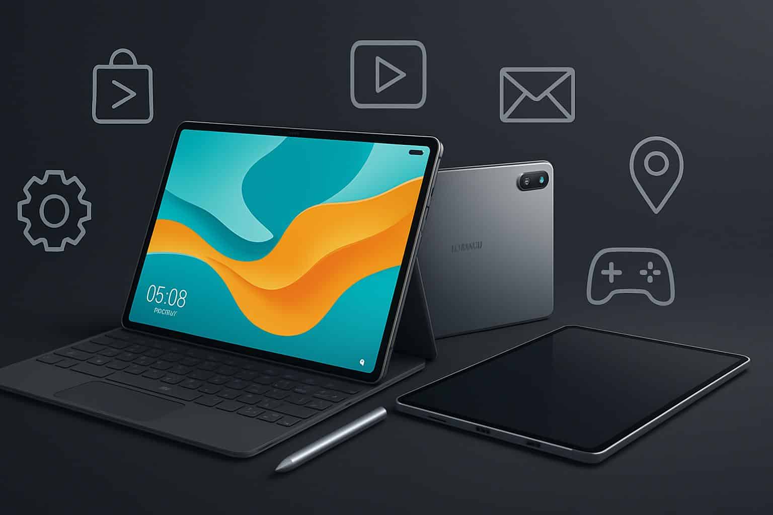 Huawei MatePad Pro 11.5 with limited app support holding the tablet back