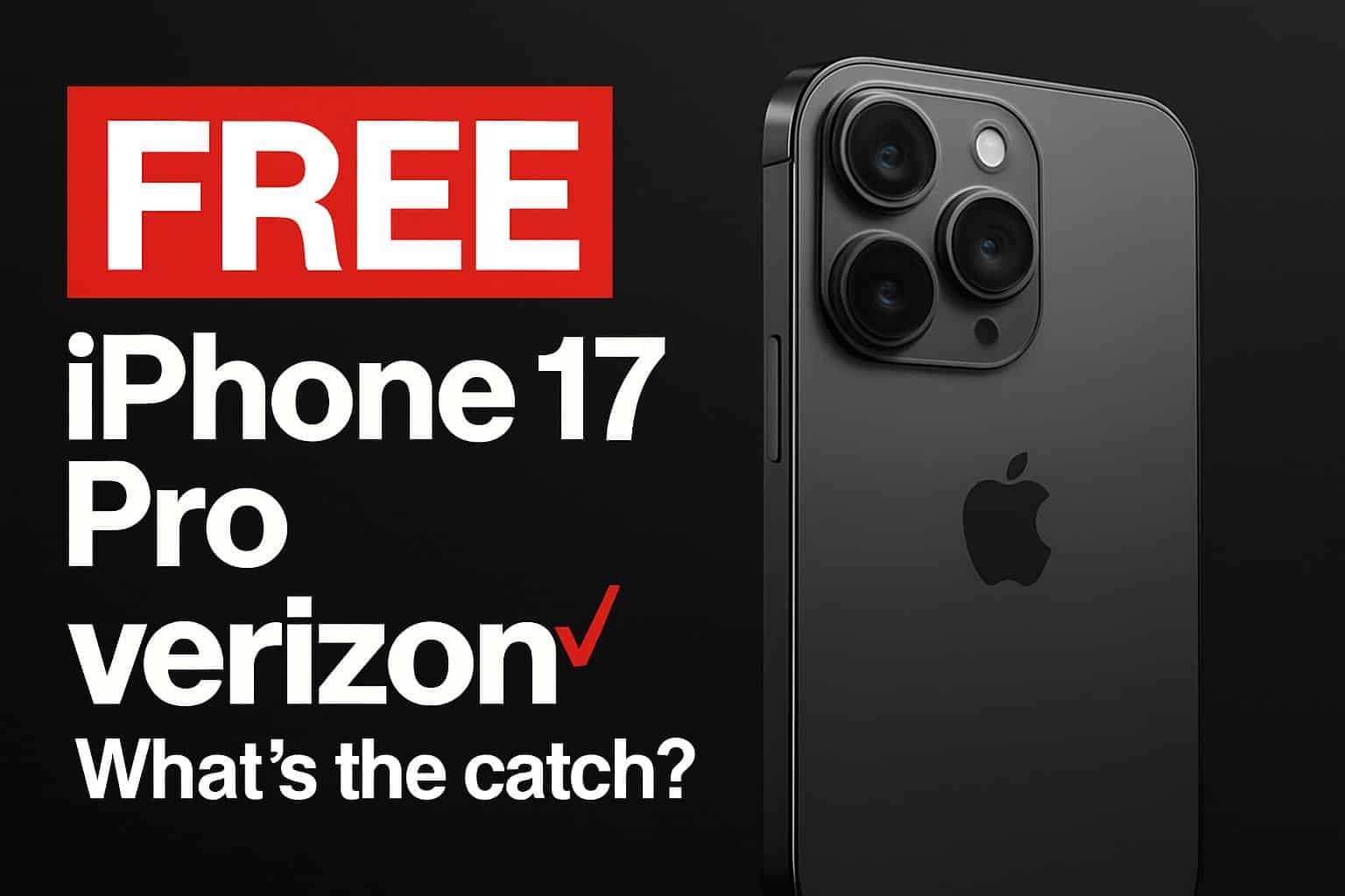 Verizon free iPhone 17 Pro deal highlighting eligibility terms and the catch