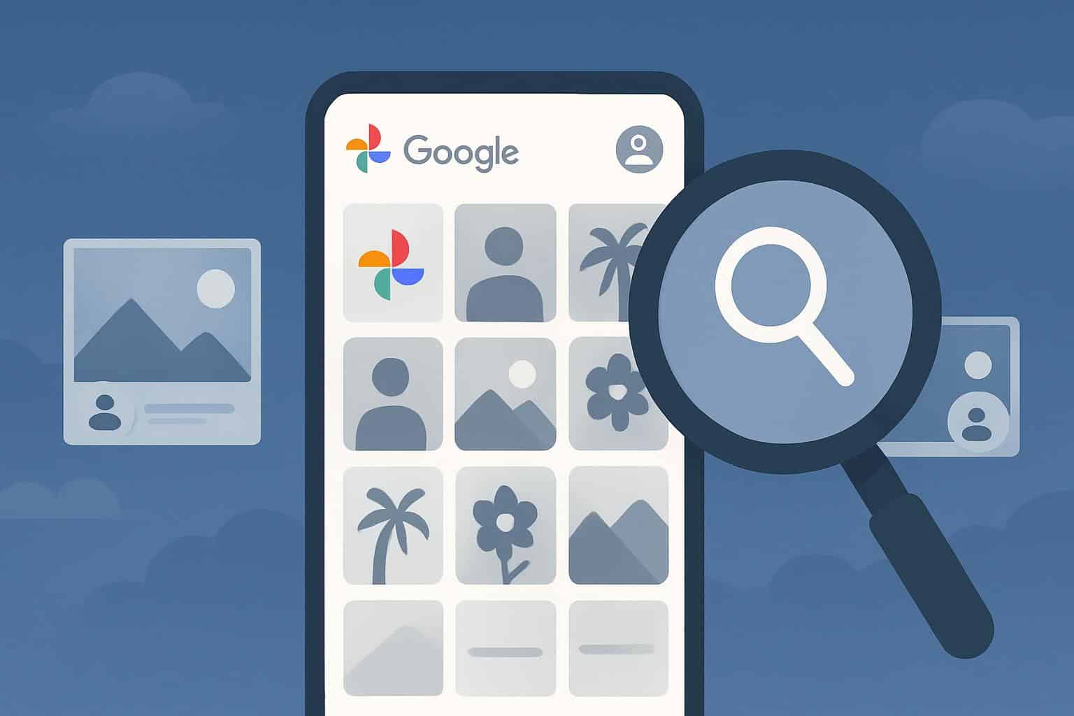 Google Photos shared albums search feature on mobile app interface