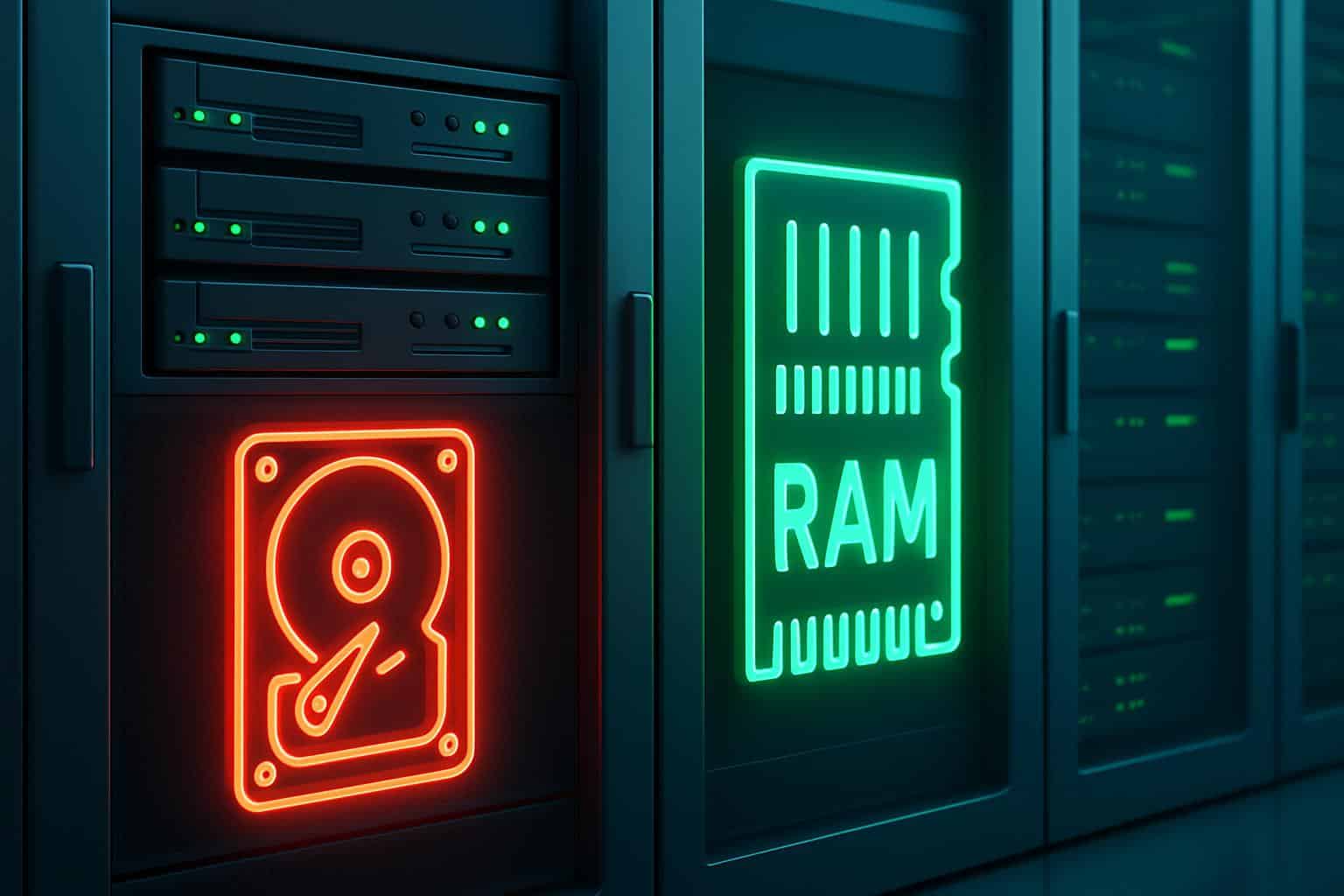IPVanish switches to RAM-only servers, shown with RAM modules, server racks and padlock
