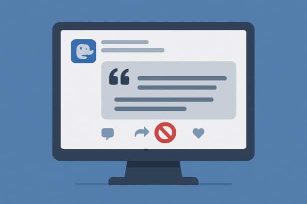 Mastodon interface highlighting quote posts with built-in anti-dunking features