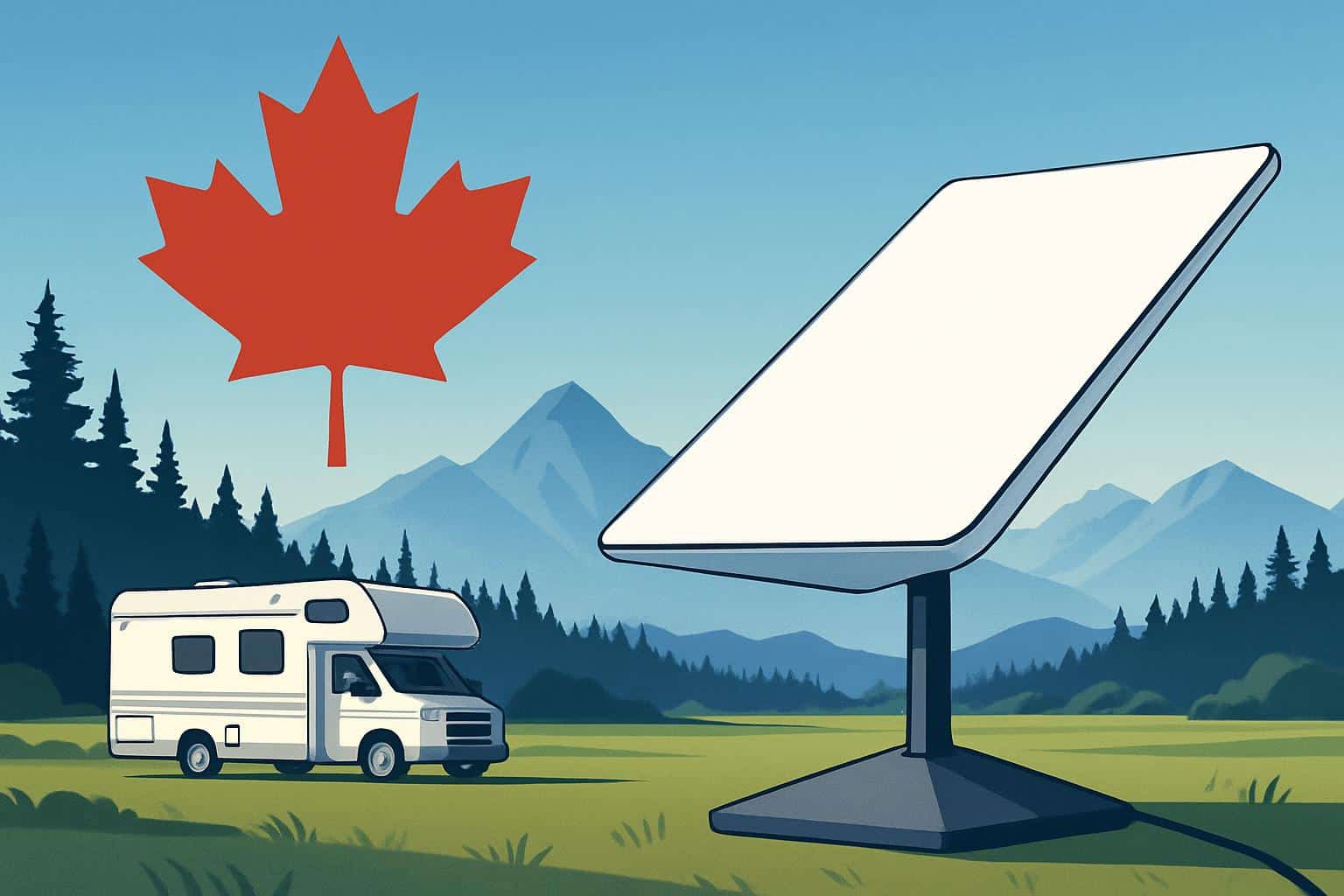 SpaceX Starlink Roam dish on Canada map, discounted portable satellite internet service