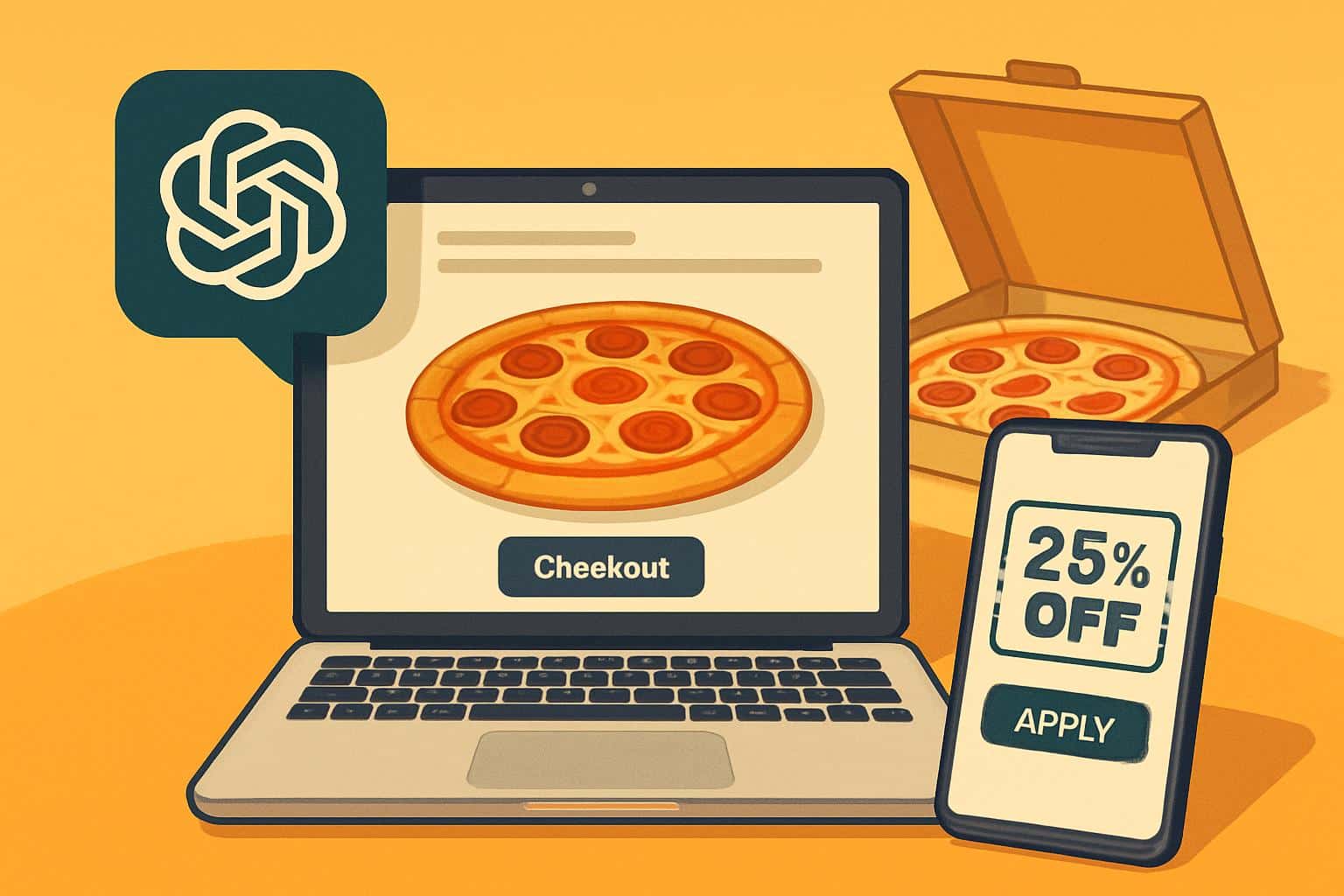 ChatGPT on smartphone gets 25% off dinner bill next to receipt