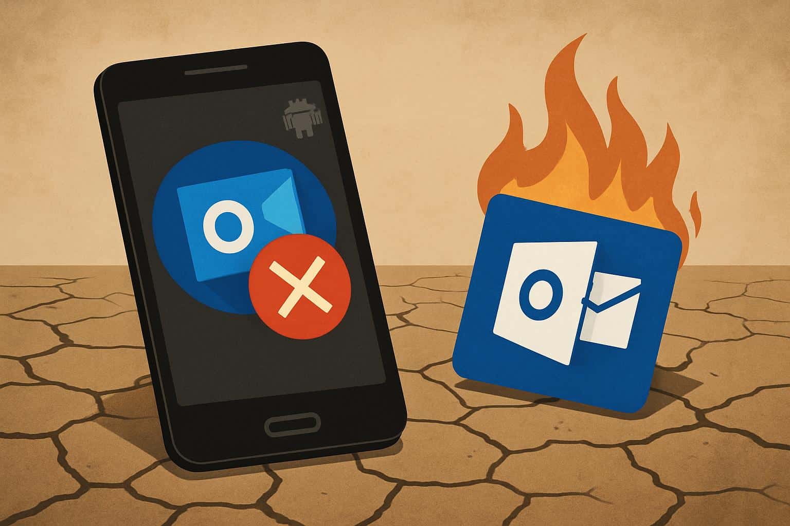 Microsoft discontinuing Outlook Lite on Android, Outlook Lite logo with shutdown symbol