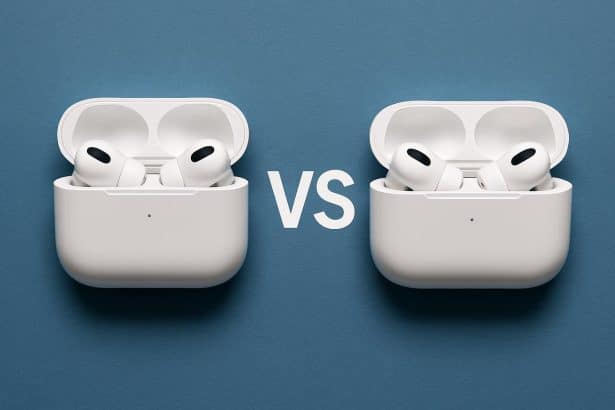 AirPods Pro 3 vs AirPods Pro 2 side-by-side showing earbuds and charging cases