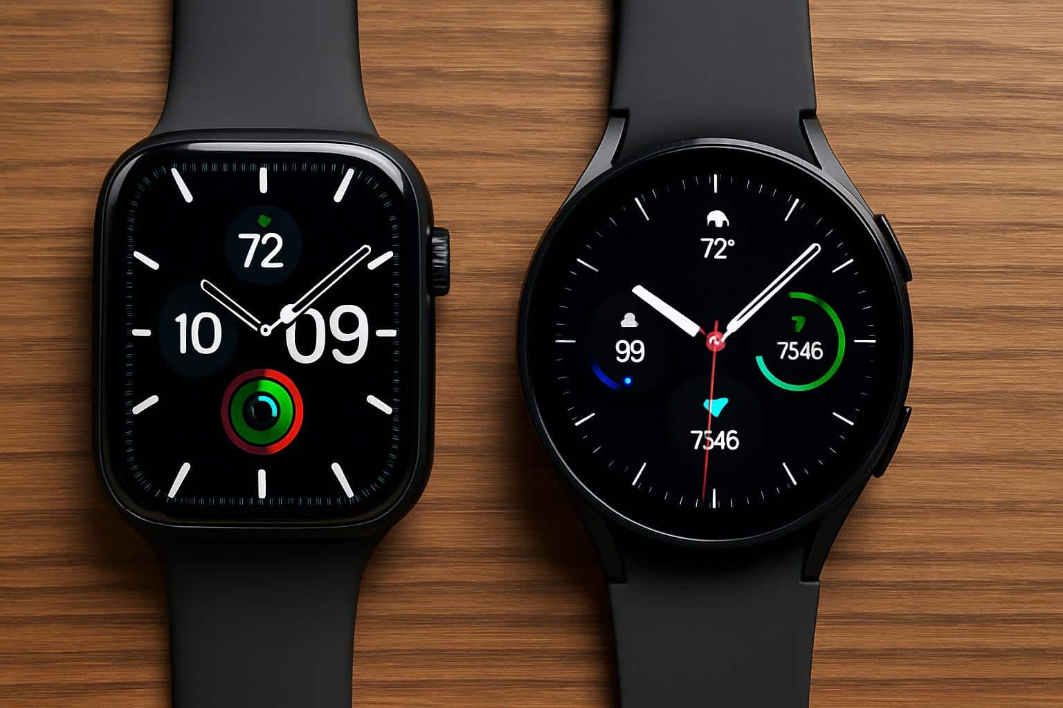 Apple Watch Series 11 vs Galaxy Watch 8 side-by-side comparison of design and features