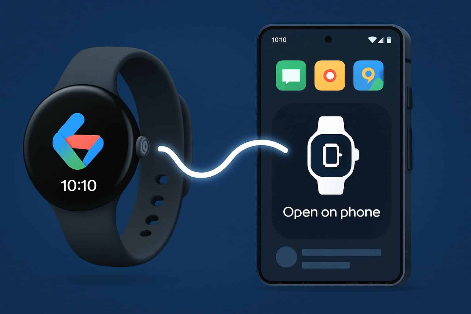 Google Pixel Watch launching apps on a Pixel phone