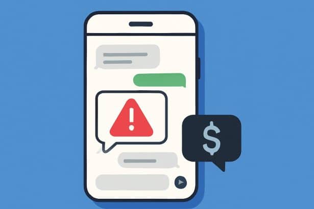 Google Pixel showing scam warning in a chat app