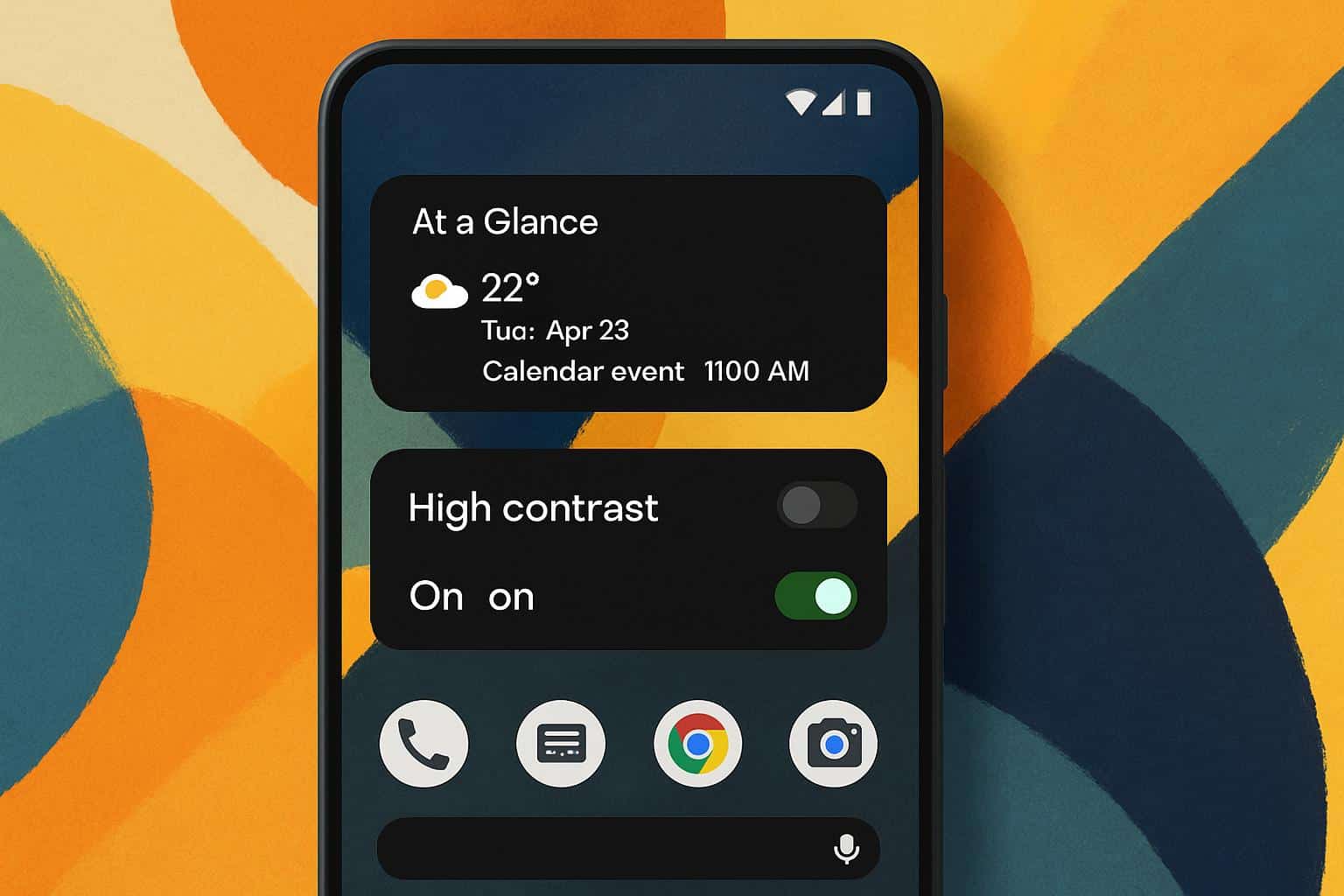 Google Pixel At a Glance widget adds high-contrast toggles