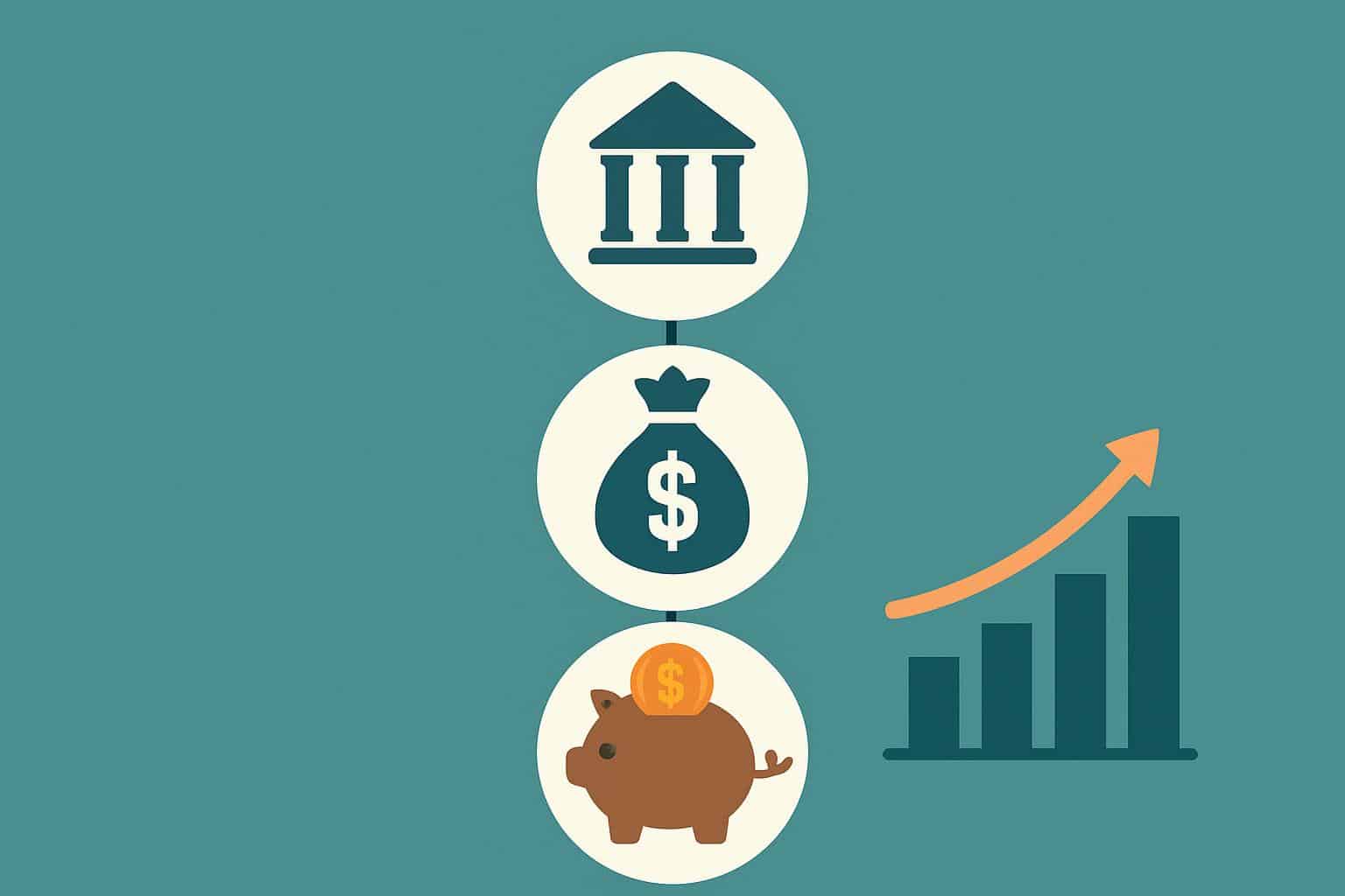 Three-icon graphic: low fees, Investiit.com index funds, diversification boosts retirement returns