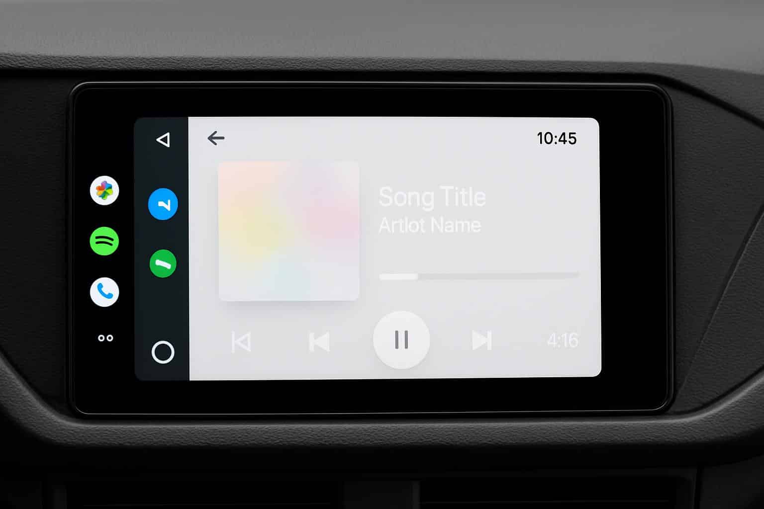 Android Auto media player appears washed out on car dashboard display