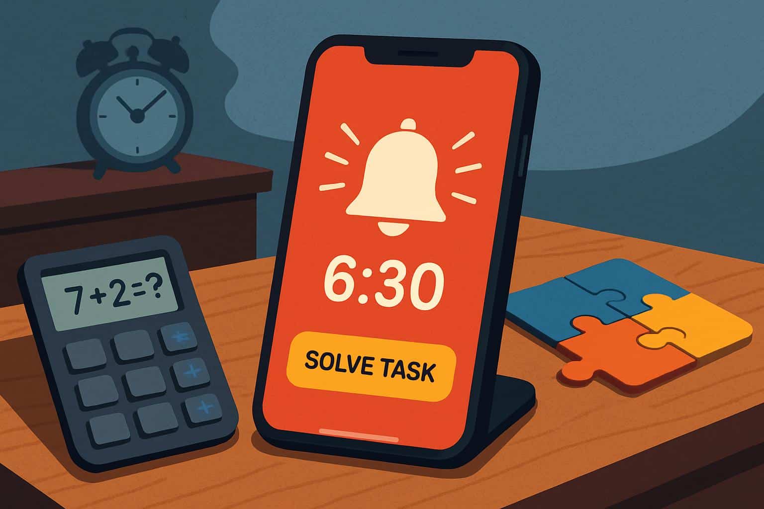 Awake alarm app requires checklist tasks to dismiss alarm on smartphone