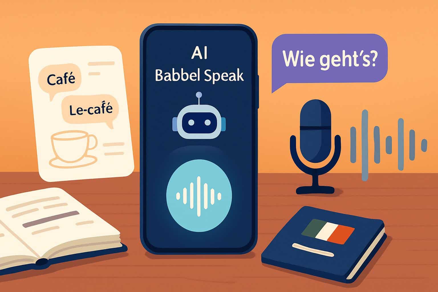 Babbel Speak AI voice trainer app with speech recognition interface for language learners