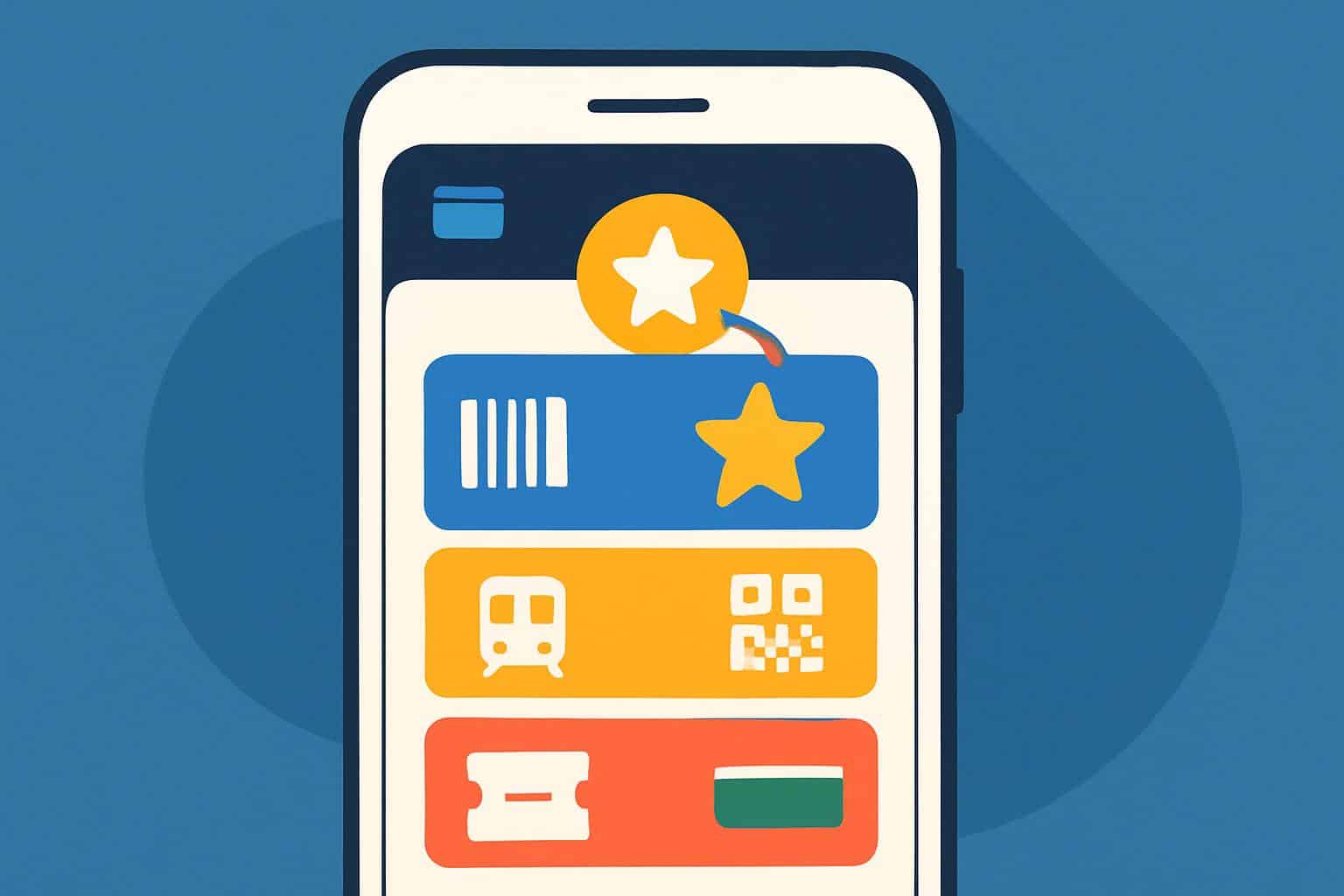 Google Wallet screen showing pass favorites and 1-click info buttons