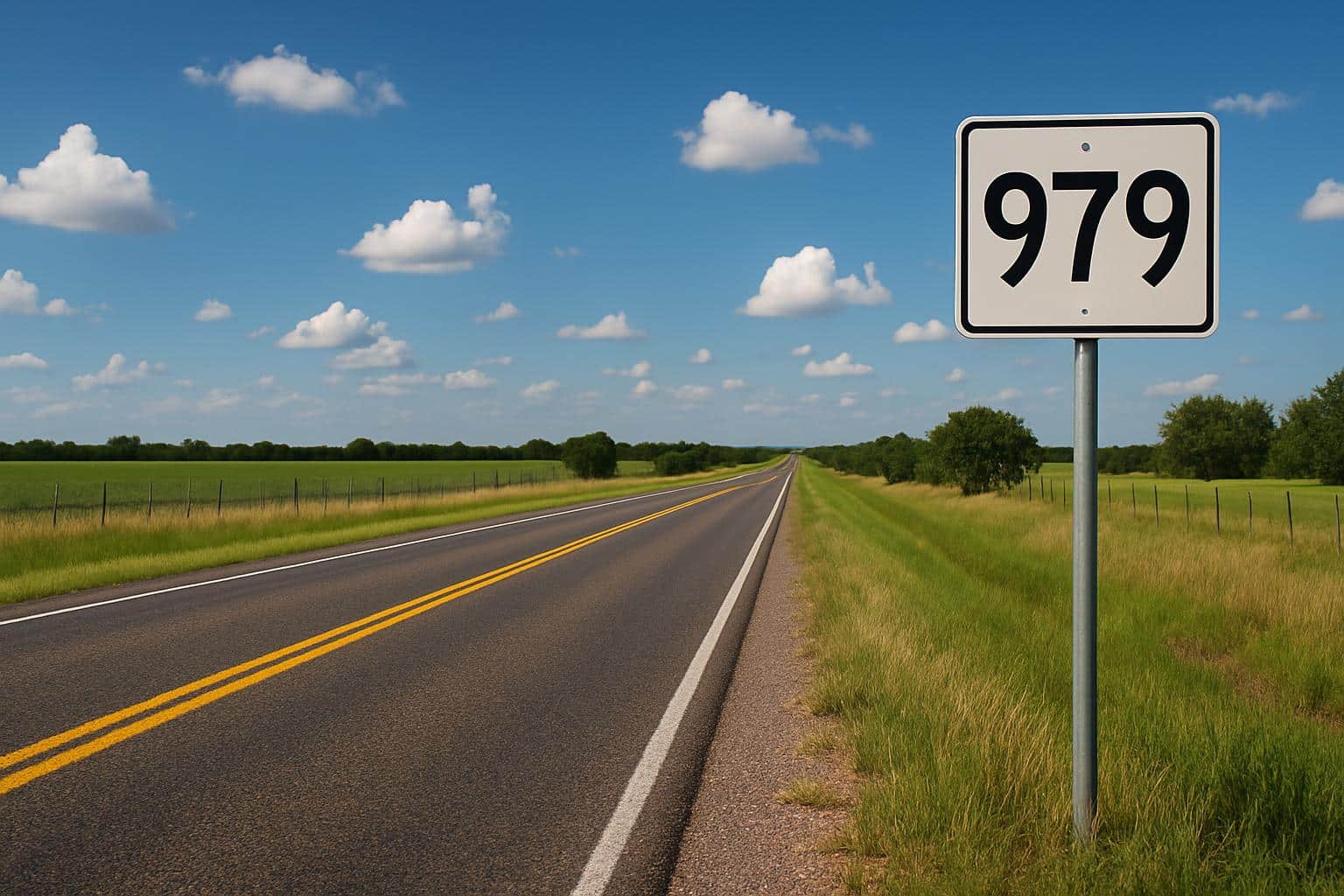 Texas map with 979 area code highlighted around College Station, Bryan, Brazos Valley