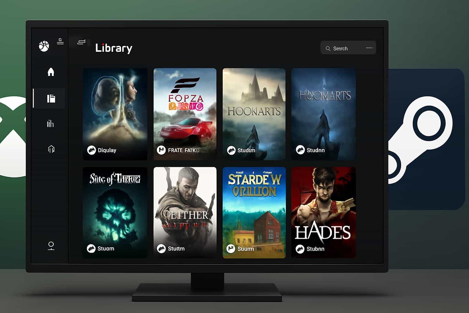 Xbox PC app opens Steam games on Windows, with Xbox and Steam logos