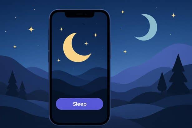 Calm standalone iOS sleep assistance app displayed on iPhone screen