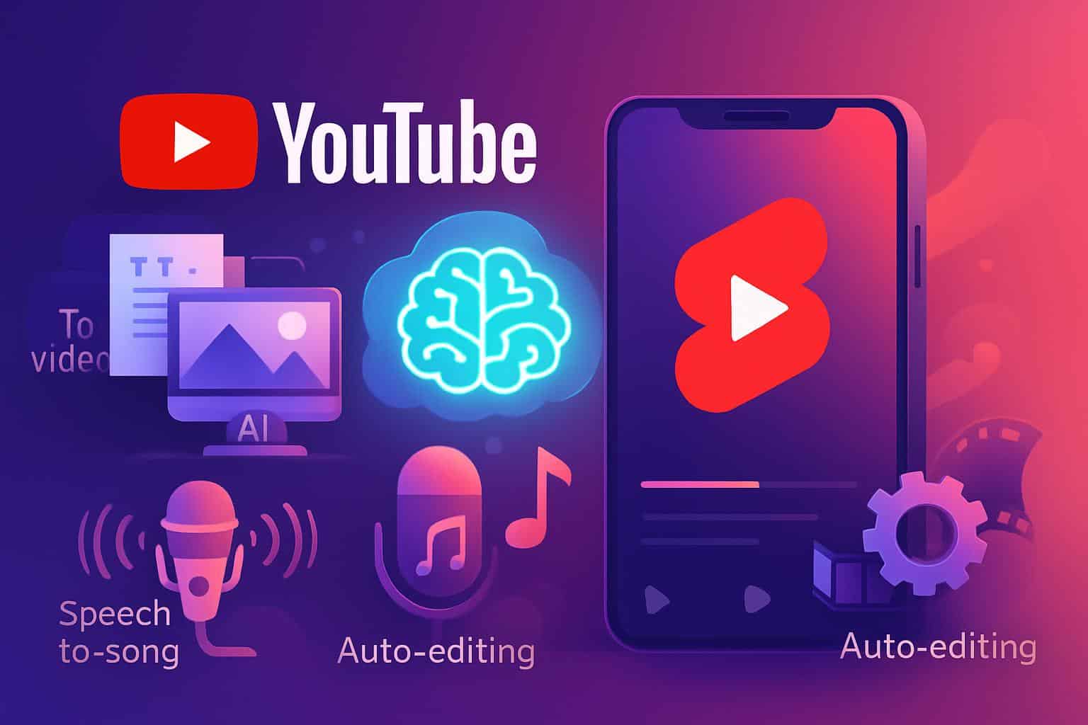 YouTube Shorts interface highlighting generative AI tools for creators