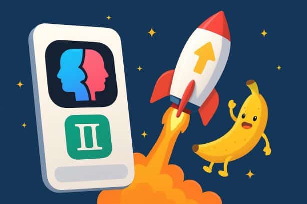 Gemini app No. 1 on App Store with Nano Banana crypto token chart up 45%