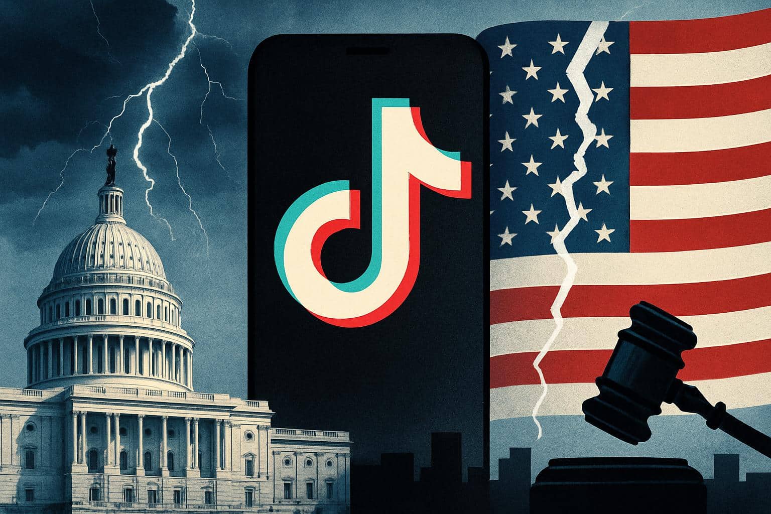 TikTok U.S. future: logo with American flag and potential buyers