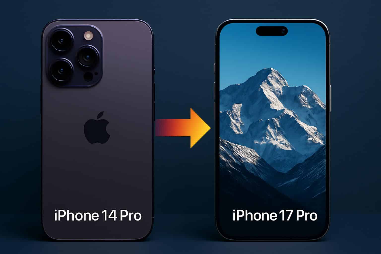 iPhone 17 Pro vs 14 Pro comparison with camera, display, and performance upgrades