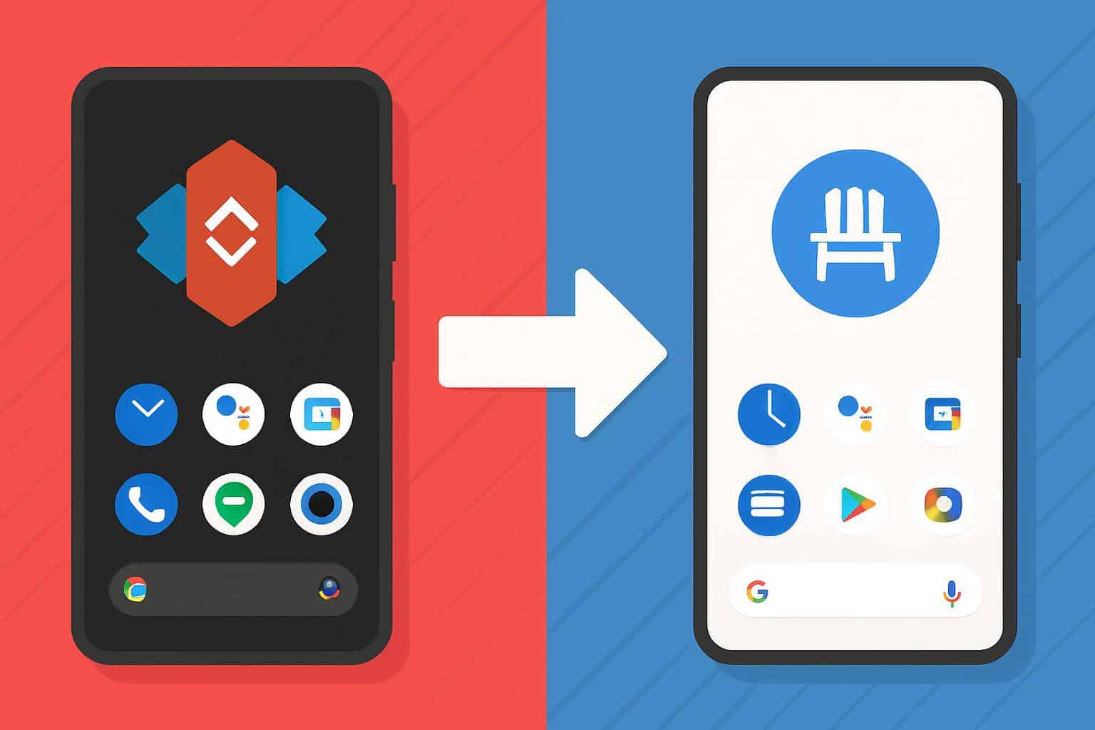 Lawnchair Android launcher home screen, a free alternative to Nova Launcher