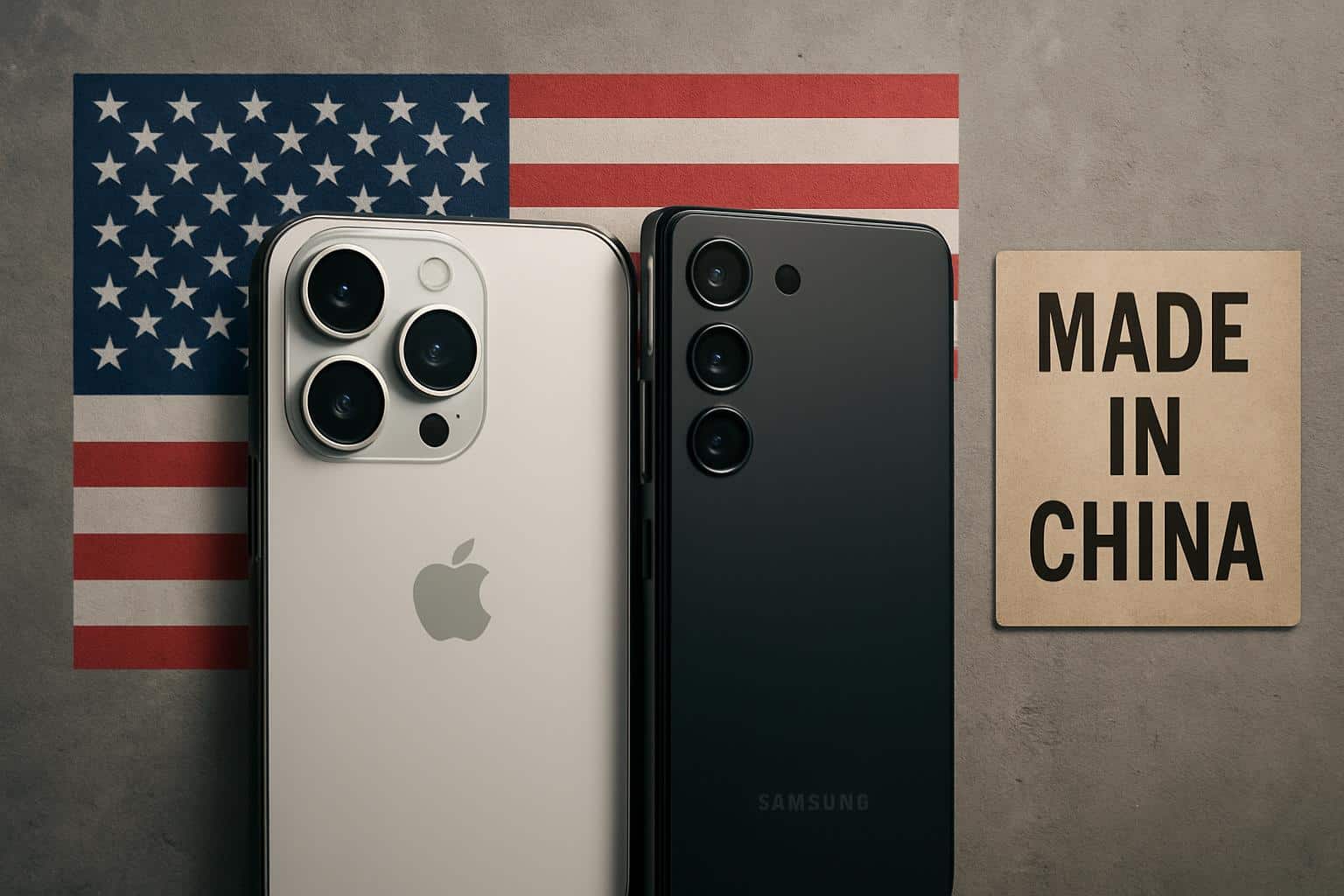 Mobile phones with U.S. flag underscore Trump claim: not made in U.S. and not cheap