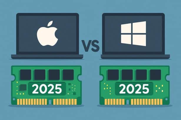 Mac vs Windows RAM needs comparison for laptops and desktops