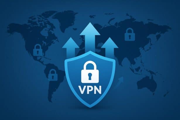 Global VPN usage surge, world map and lock symbolizing online privacy and security