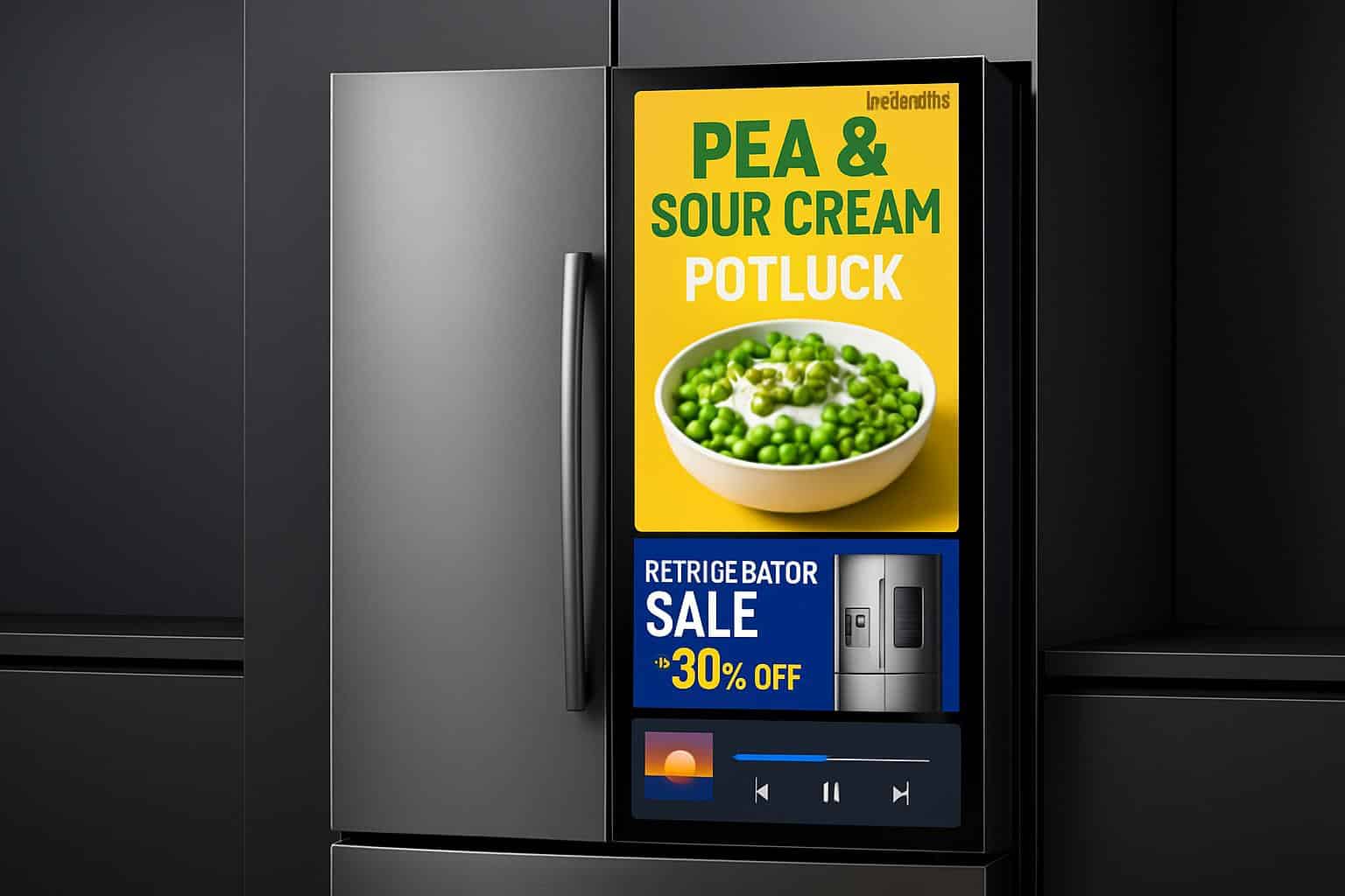 Ads appearing on Samsung Family Hub smart fridge screen