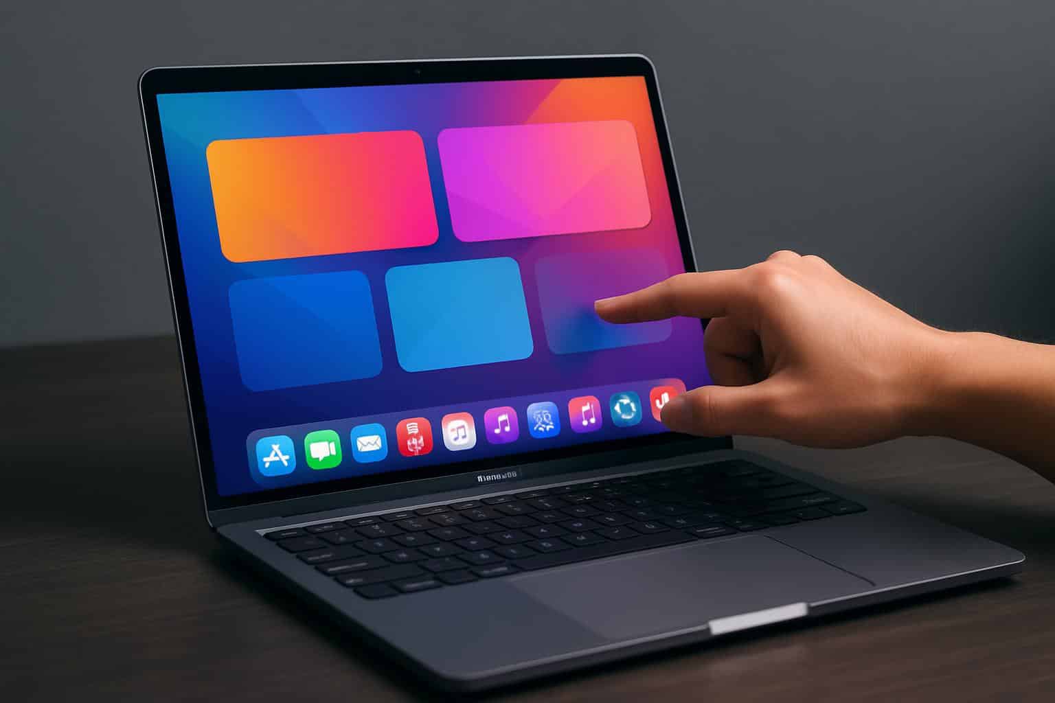 Apple MacBook Pro with touch screen, concept render of upcoming models