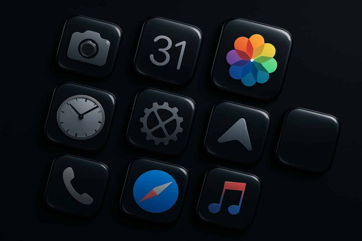 Liquid Glass icon optical illusion on iPhone home screen, shimmering effect
