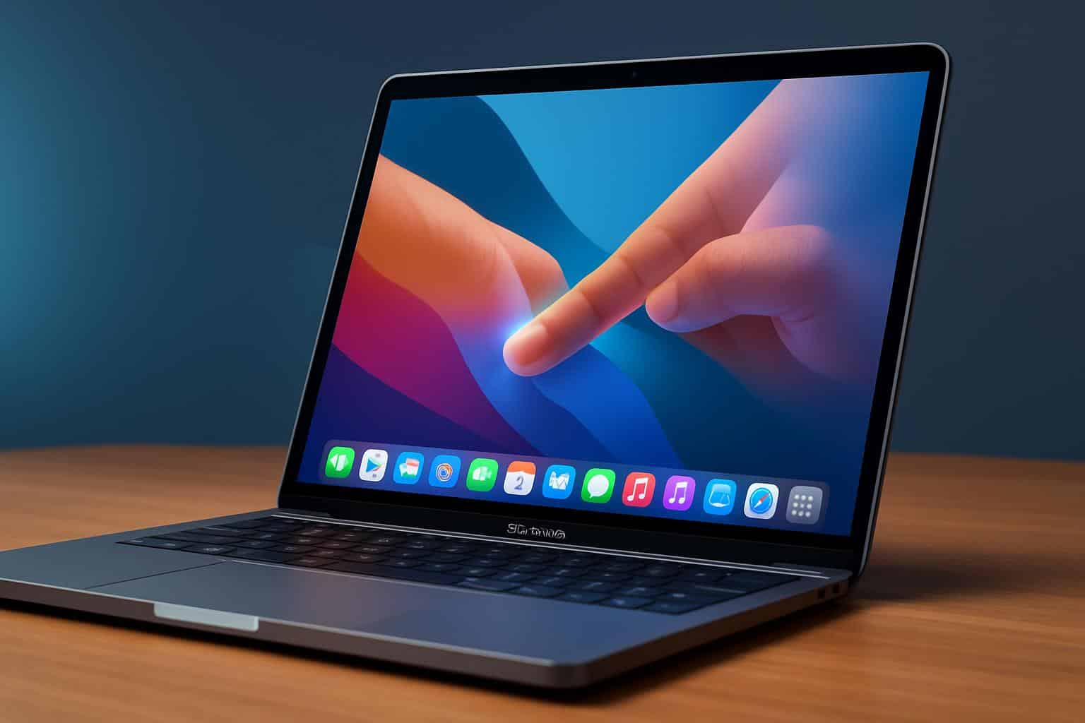Apple touchscreen MacBook concept with touch-enabled display