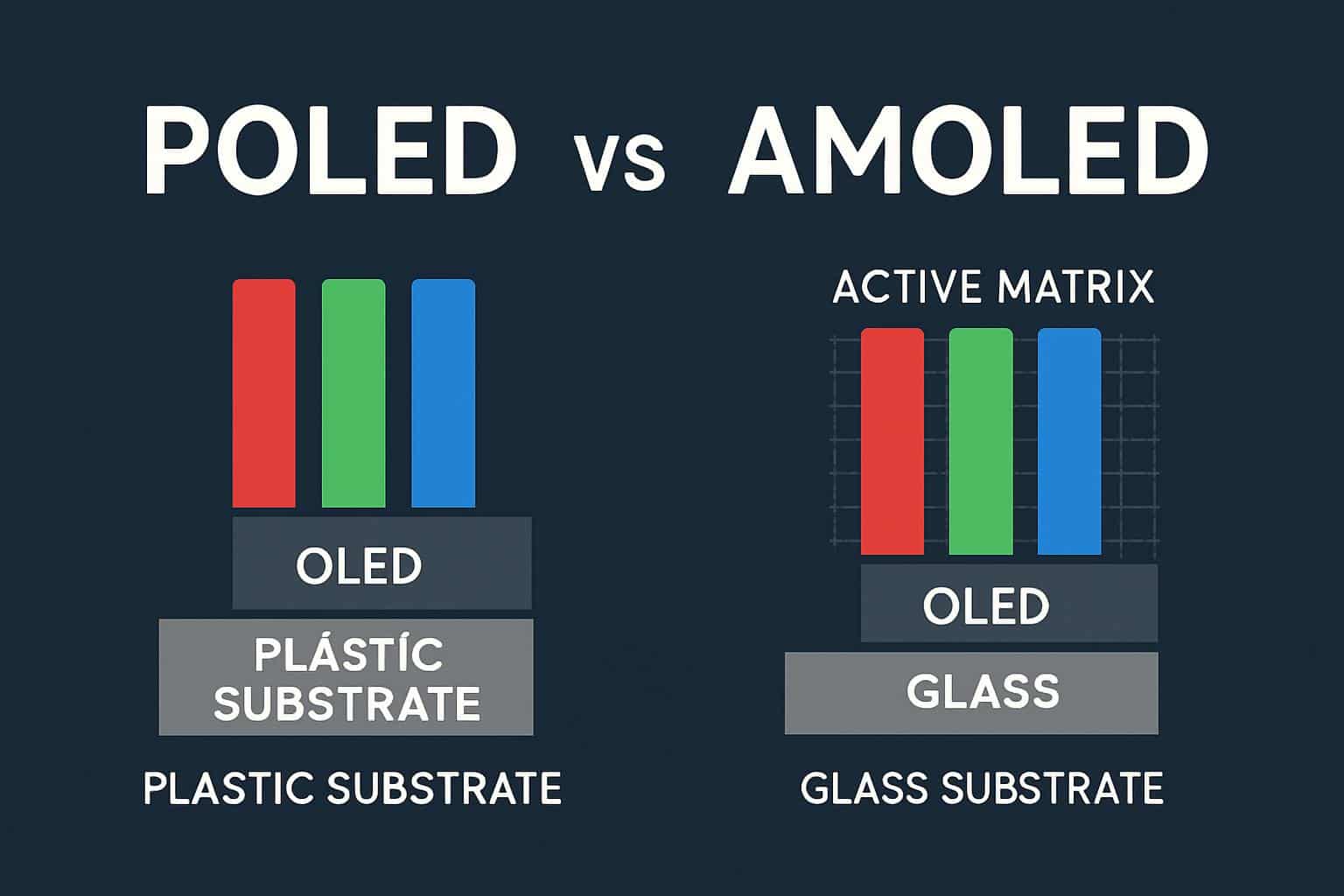 POLED vs AMOLED smartphone displays compared for color and contrast