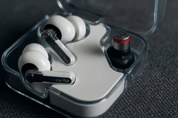 Nothing Ear 3 earbuds and charging case featuring innovative built-in mic