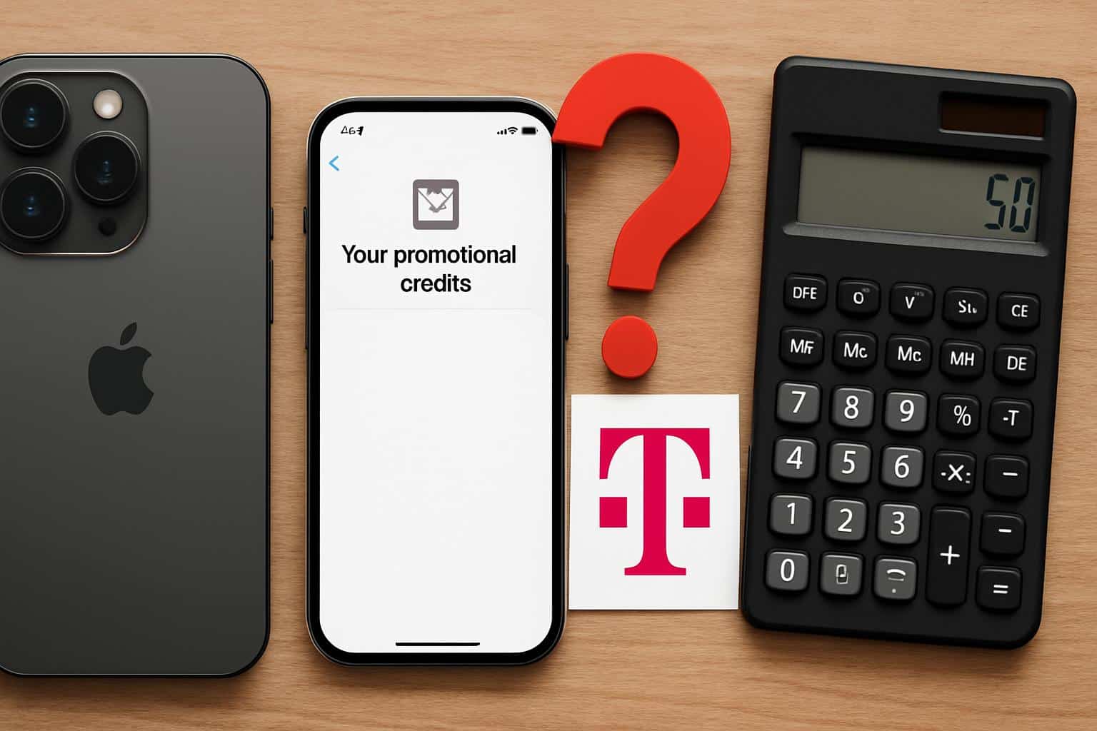 iPhone 17 displaying T-Mobile email about missing promo credits