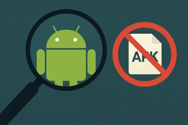 Android phone showing offline APK sideloading blocked by developer verification lock icon
