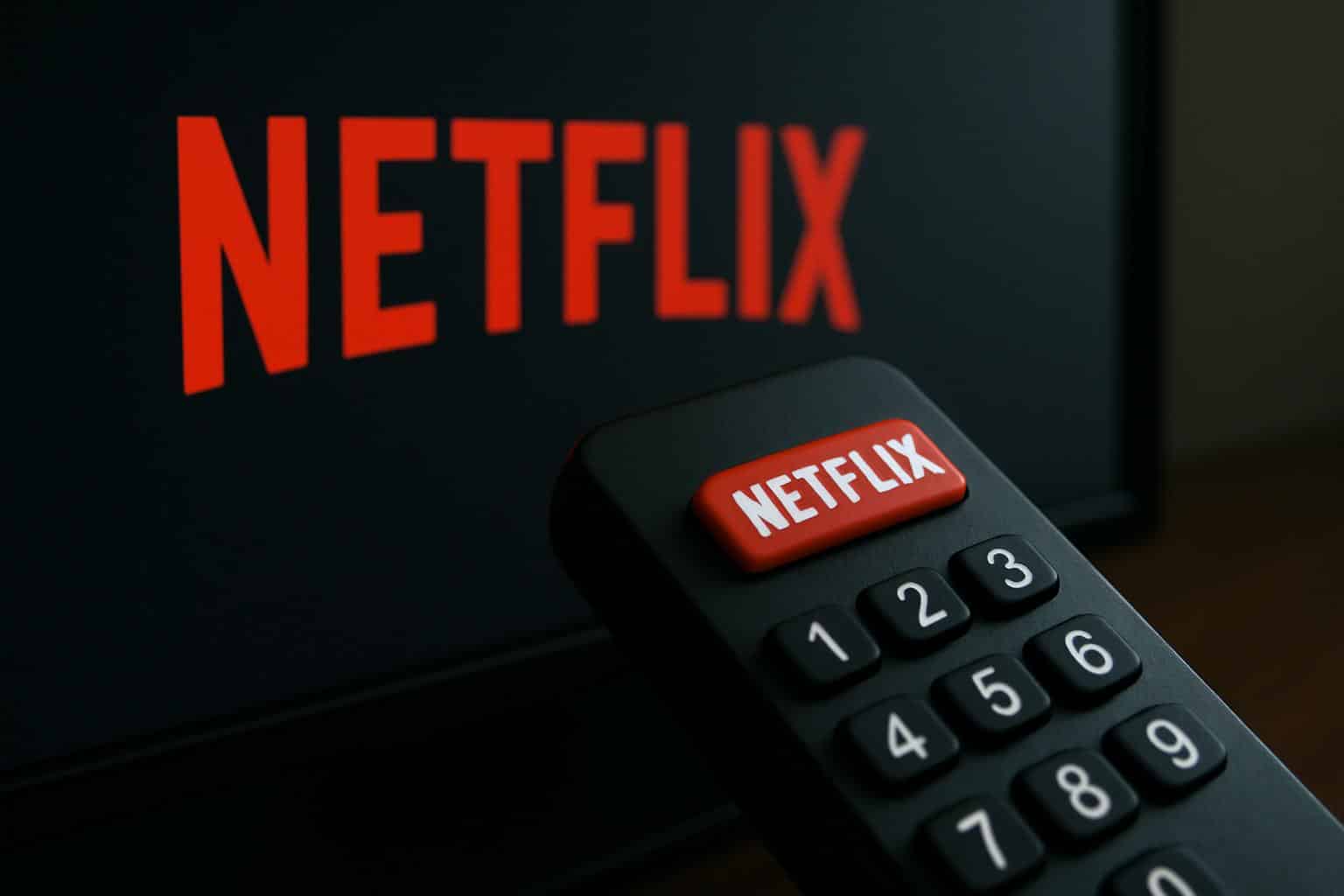Netflix with grid of genre tiles and hidden numeric keypad
