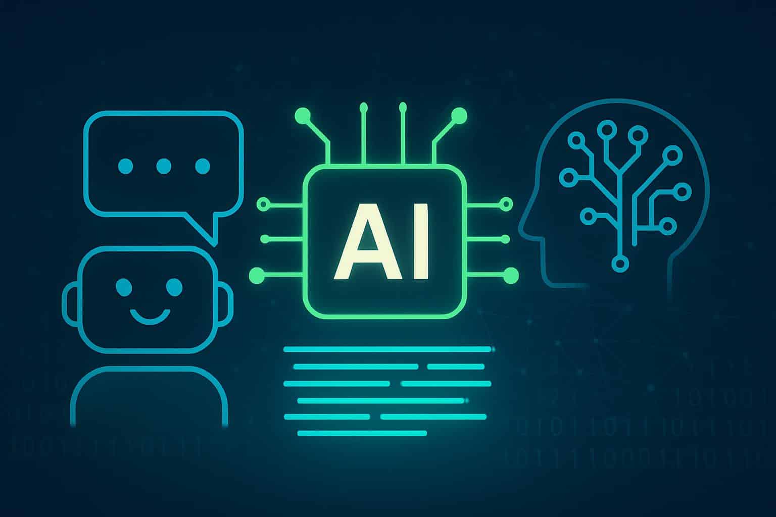 ChatGPT AI chatbot concept with chat bubbles and neural network graphics