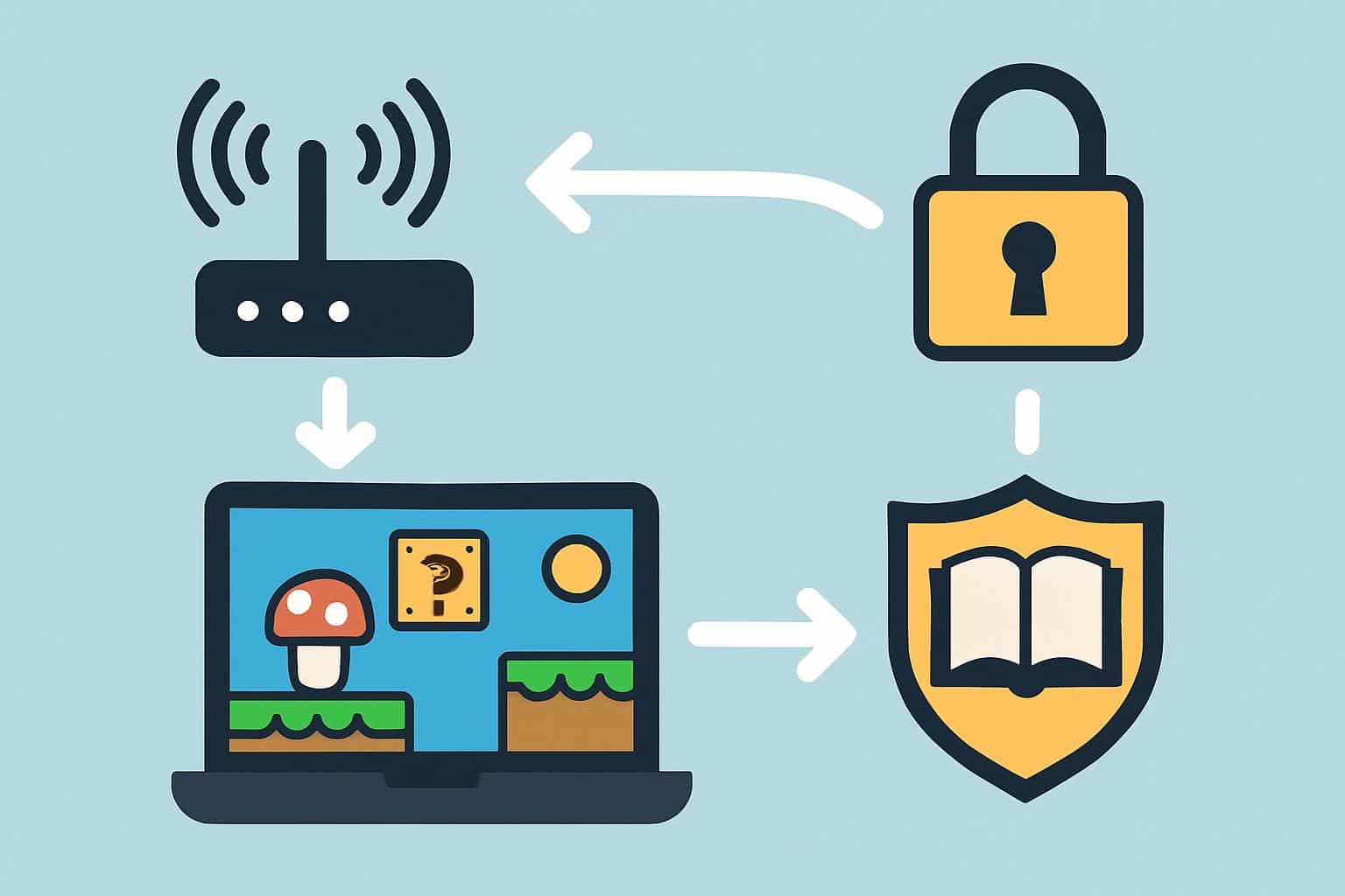 Process diagram of unblocked games for school network access